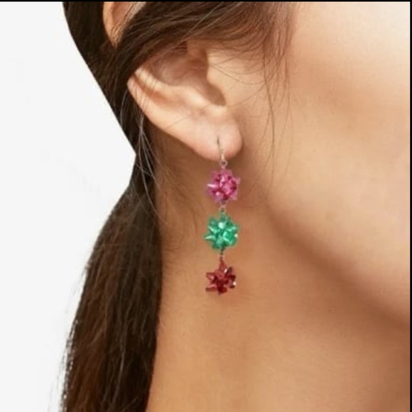 Holiday Gift Bow Earrings - Picture 3 of 3